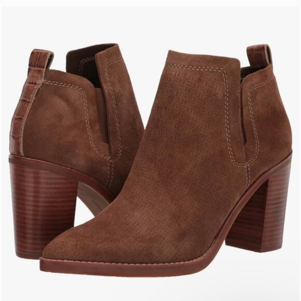 Dolce Vita Sirano Western Boho Suede Block Heel Bootie 9.5M - Picture 14 of 15